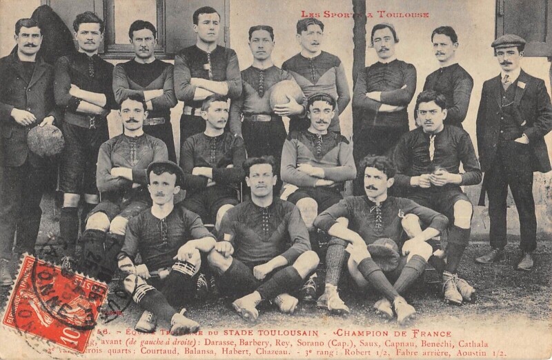 Carte postale ancienne Les Sports A Toulouse - Equipe Troisieme Du Stade Toulousain - Champion D à Toulouse