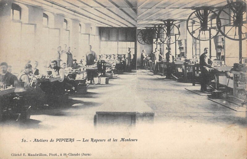 Carte postale ancienne Jura - Ateliers De Pipiers - Les Rapeurs Et Les Monteurs