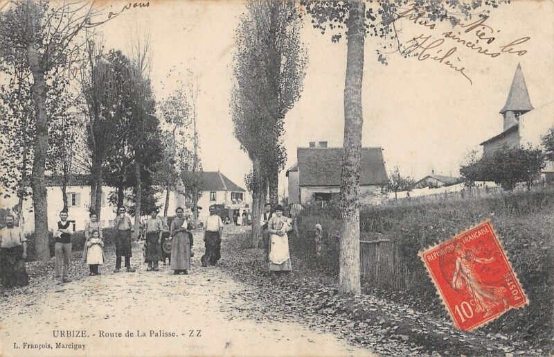 Carte postale ancienne Urbize - Route De La Palisse