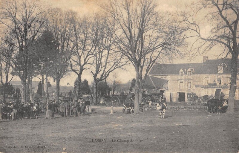 Carte postale ancienne Lassay / Le Champ De Foire