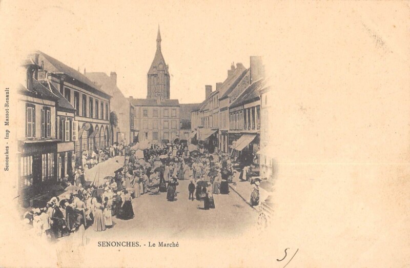 Carte postale ancienne Senonches - Le Marche - cliché rare à Senonches