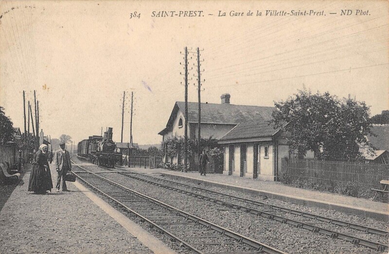 Carte postale ancienne Saint Prest - La Gare De La Villette Saint Prest - Train à Saint-Prest