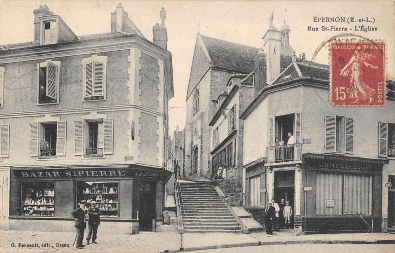 Carte postale ancienne Epernon / Rue Saint Pierre / L'Eglise