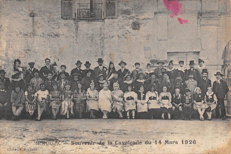 Carte postale ancienne Nercillac - Souvenir De La Cavalcade Du 14 Mars 1926 - Cpa Rare à Nercillac