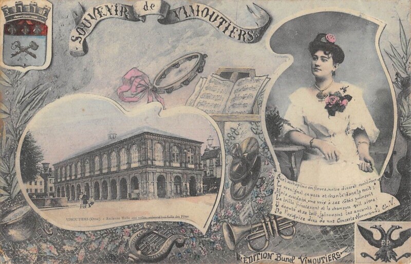 Carte postale ancienne Souvenir De Vimoutiers - cliché rare à Vimoutiers