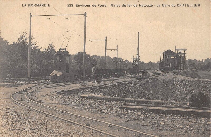 Carte postale ancienne Environs De Flers - Mines De Fer De Halouze - La Gare Du Chatelier à Flers