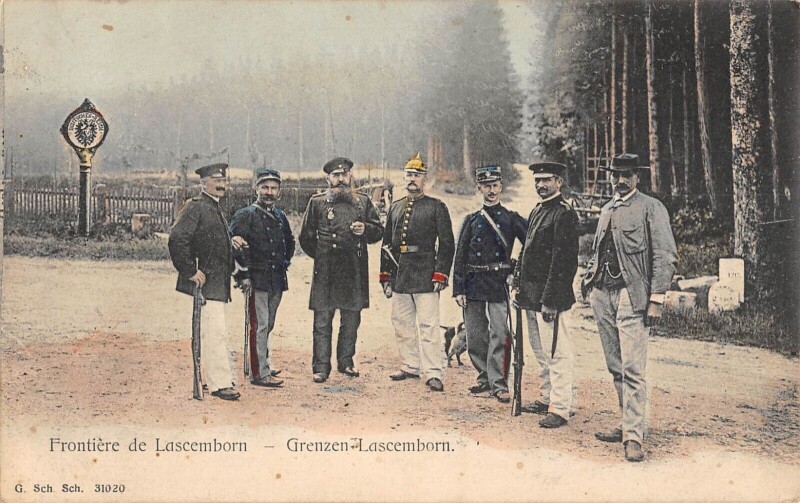 Carte postale ancienne Frontiere De Lascemborn - Grenzen Lascemborn
