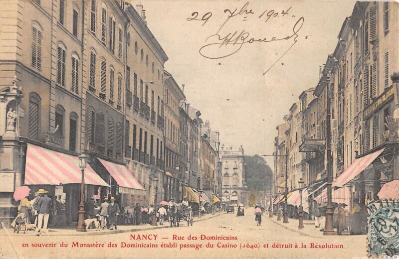 Carte postale ancienne Nancy - Rue Des Dominicains En Souvenir Du Monastere Des Dominicains à Nancy