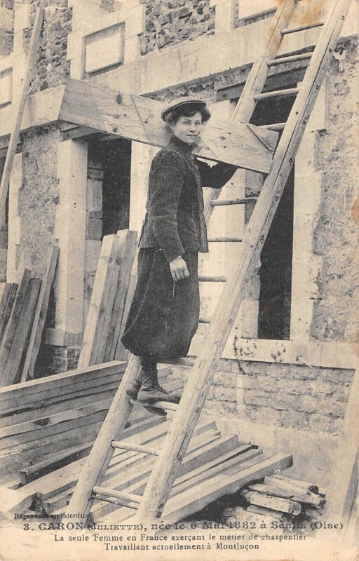 Carte postale ancienne Caron Juliette / Ne En 1882 A Senlis / La Seule Femme En France Exercant à Senlis