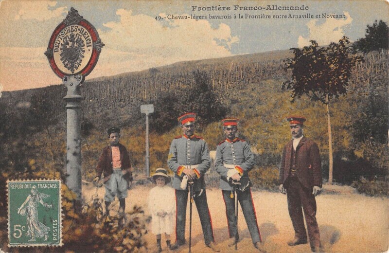 Carte postale ancienne Chevau Legers Bavarois A La Frontiere Entre Arnaville Et Noveant à Arnaville