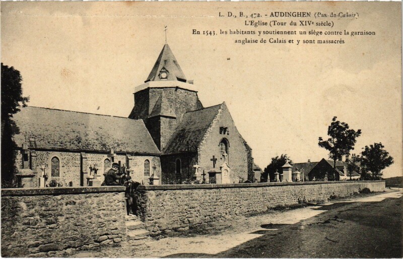 Carte postale ancienne Audinghen Eglise à Audinghen