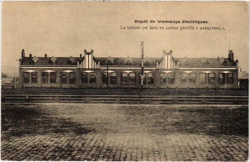 Carte postale ancienne Andernach Anvin Depot de Tramways electriques Asfaltina à Anvin
