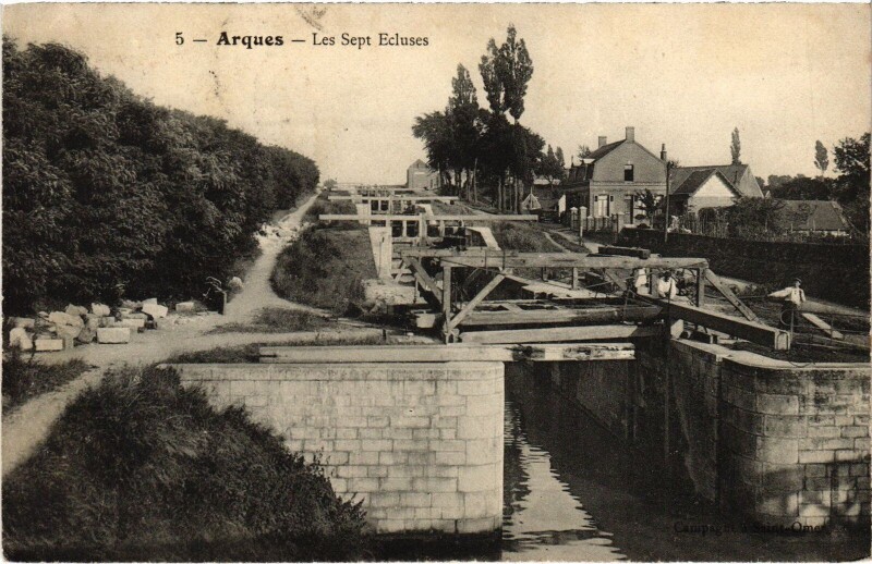 Carte postale ancienne Arques Les Sept Ecluses à Arques