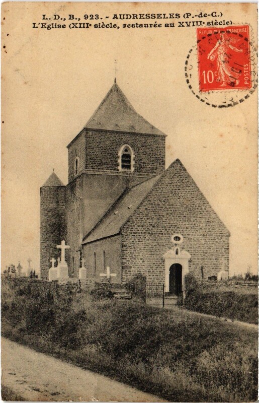 Carte postale ancienne Audresselles Eglise à Audresselles
