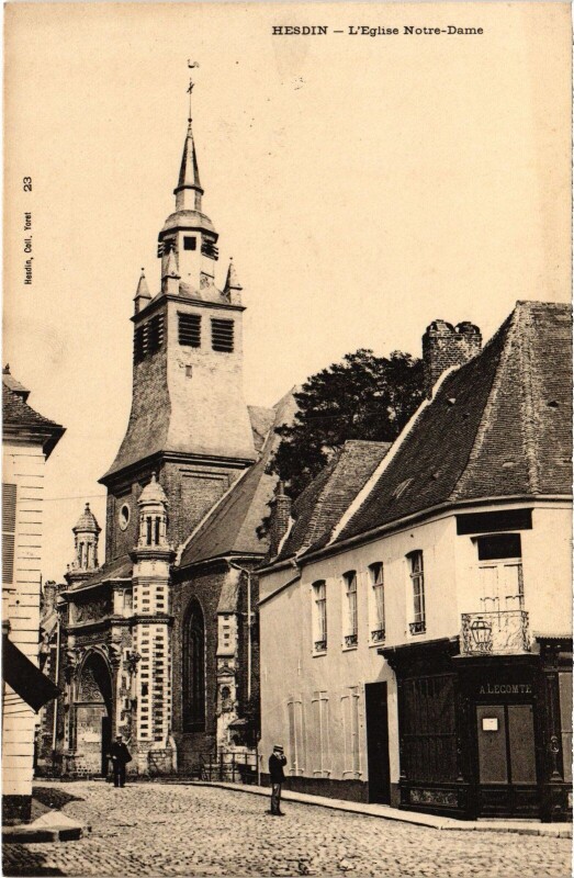 Carte postale ancienne Hesdin Eglise Notre-Dame à Hesdin