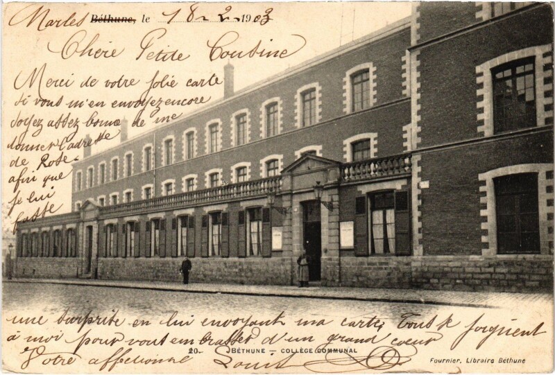 Carte postale ancienne Béthune College Communal à Béthune