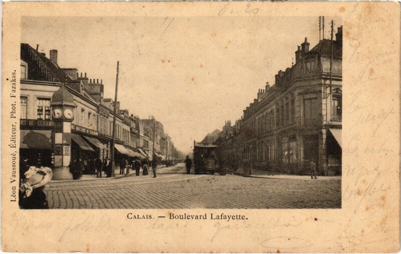 Carte postale ancienne Calais boulevard Lafayette à Ayette