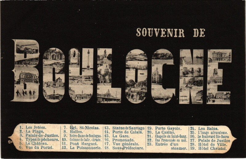 Carte postale ancienne Souvenir Boulogne-sur-Mer à Boulogne-sur-Mer