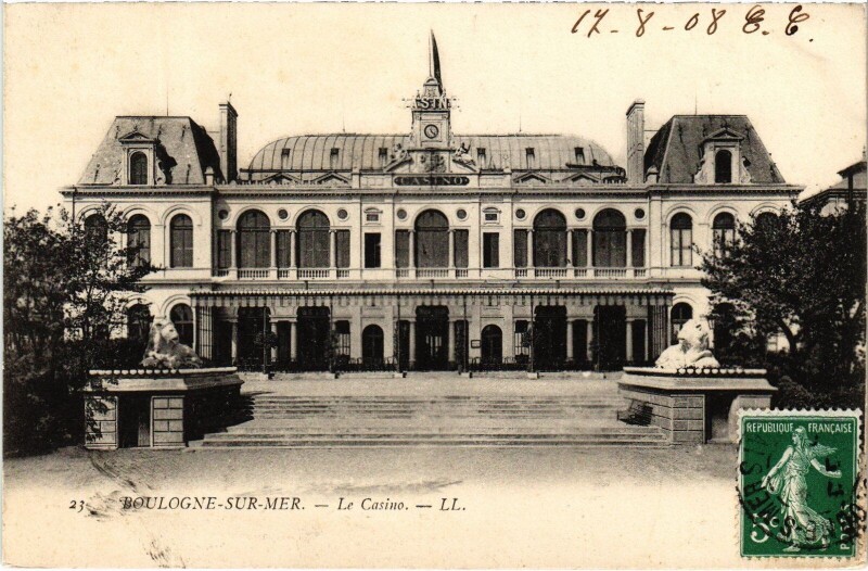 Carte postale ancienne Boulogne-sur-Mer Le Casino à Boulogne-sur-Mer