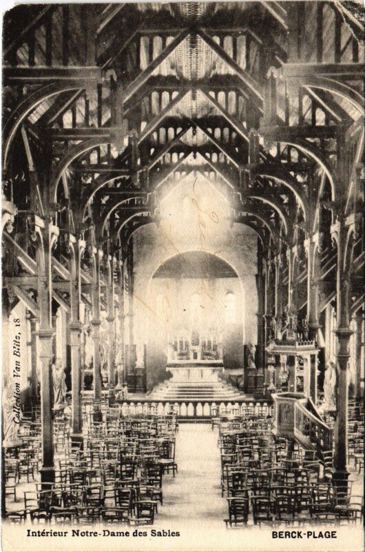 Carte postale ancienne Berck-Plage Notre-dame des Sables interieur à Berck