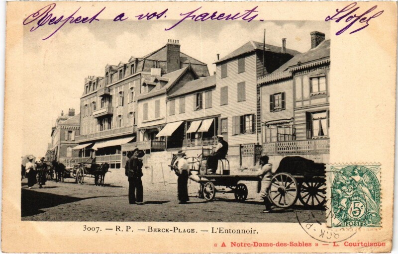 Carte postale ancienne Berck-Plage Entonnoir à Berck