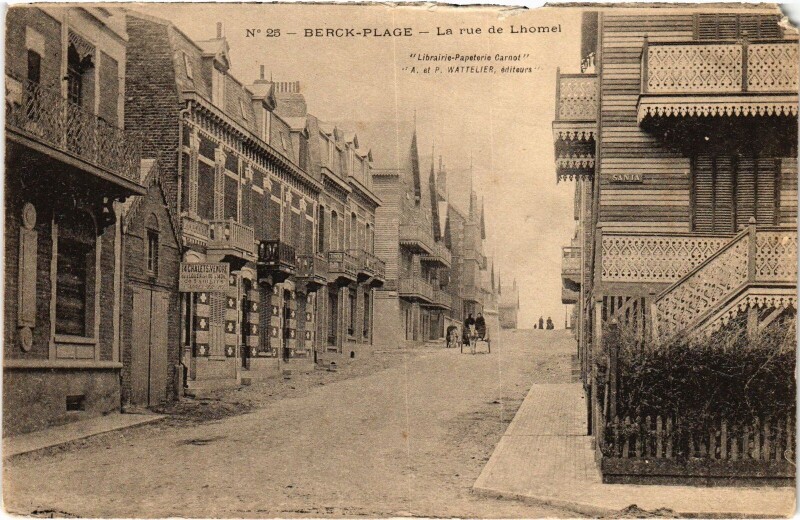 Carte postale ancienne Berck-Plage Rue de Lhomel à Berck