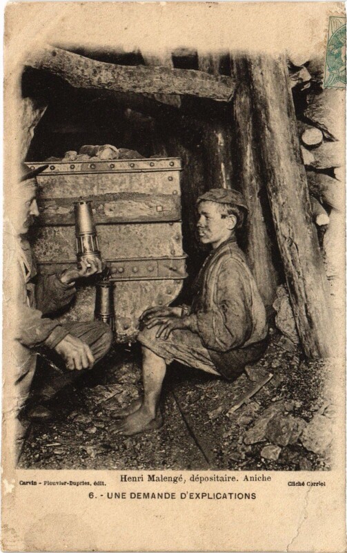 Carte postale ancienne Une demande d'explications Mining