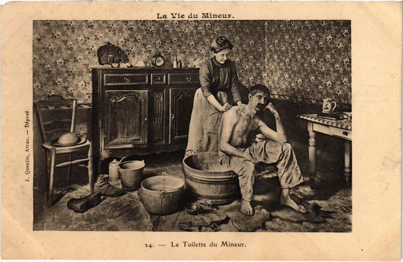 Carte postale ancienne La vie du mineur La Toilette du mineur Mining