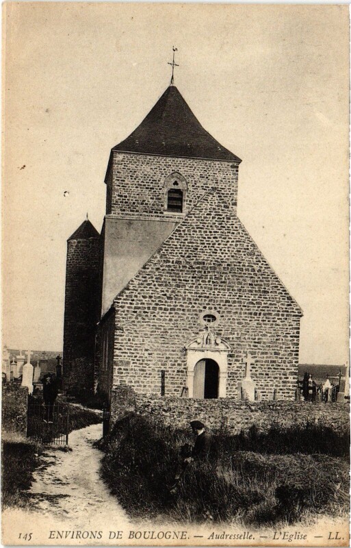 Carte postale ancienne Audresselles Eglise à Audresselles