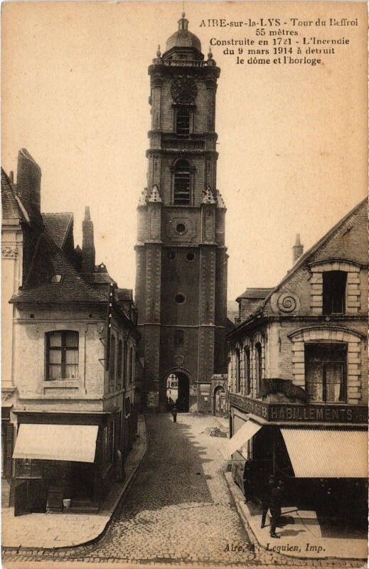 Carte postale ancienne Aire-sur-la-Lys Beffroi à Aire-sur-la-Lys