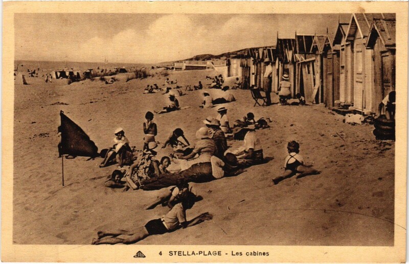 Carte postale ancienne Stella-Plage Les cabines
