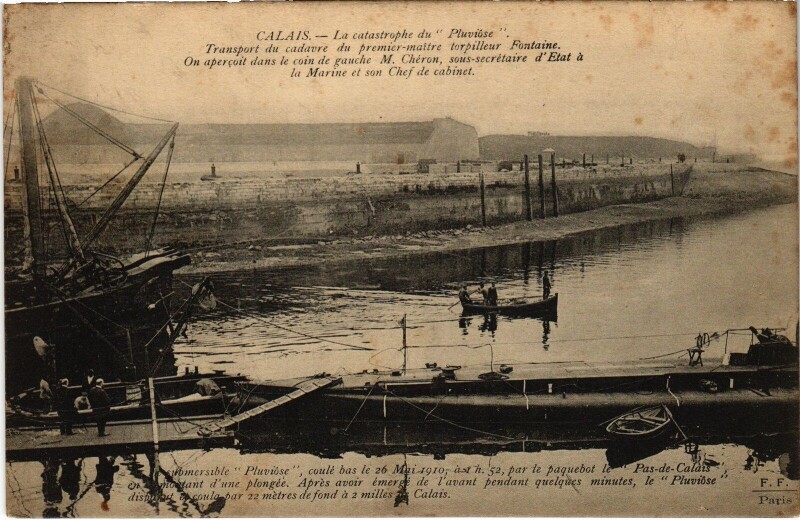 Carte postale ancienne Calais Catastrophe du Pluvoise à Calais