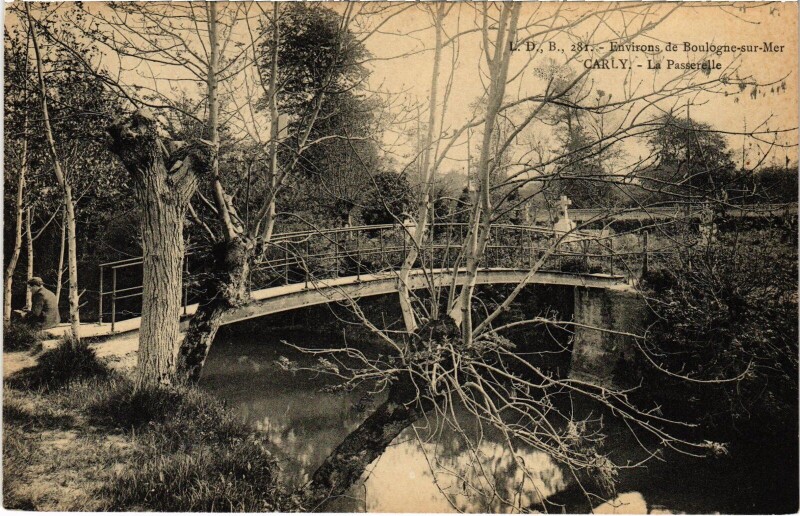 Carte postale ancienne Carly La Passerelle à Carly