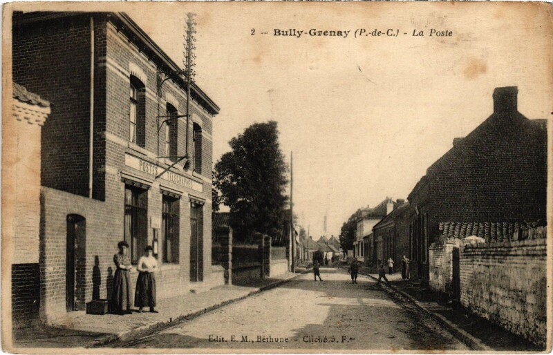 Carte postale ancienne Bully-Grenay La Poste à Grenay