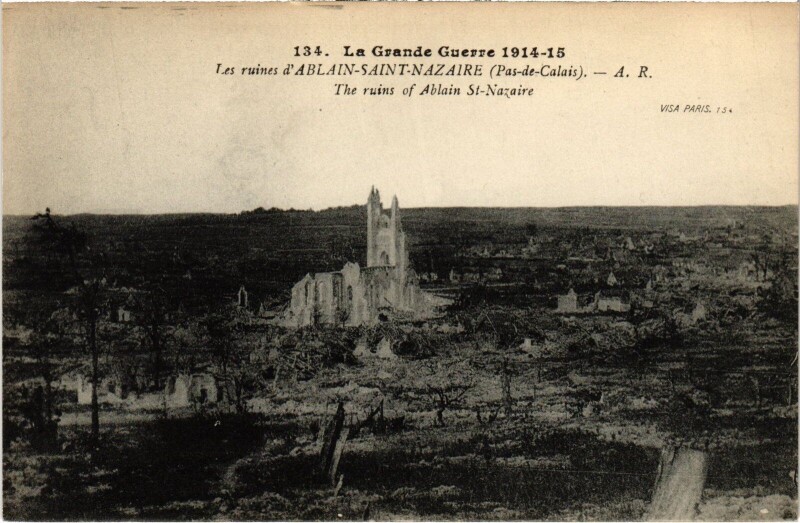 Carte postale ancienne Ablain-Saint-Nazaire Guerre à Ablain-Saint-Nazaire