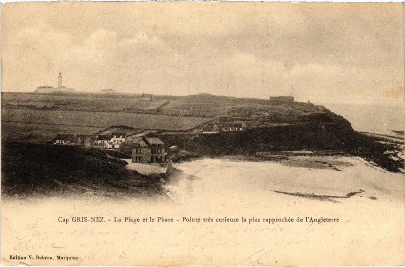 Carte postale ancienne Cap-Gris-Nez La Plage et le Phare