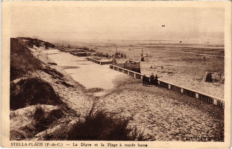 Carte postale ancienne Stella-Plage La Digue et la Plage