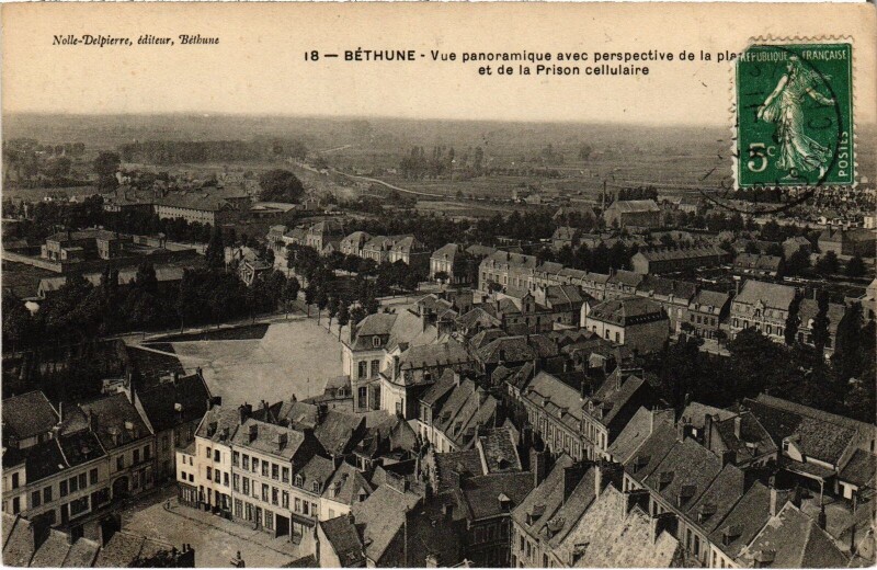 Carte postale ancienne Béthune vue panoramique à Béthune