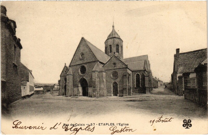 Carte postale ancienne Etaples Eglise
