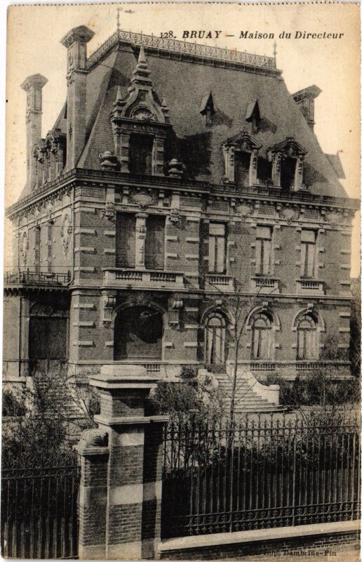 Carte postale ancienne Bruay maison du Directeur