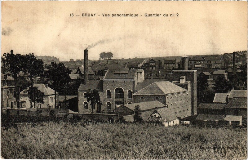 Carte postale ancienne Bruay vue panoramique Quartier du no 2