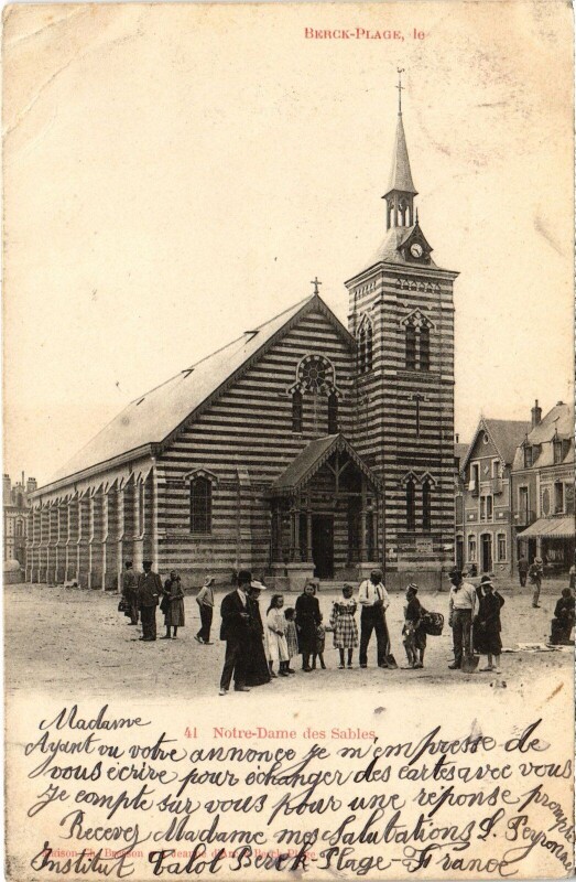 Carte postale ancienne Berck-Plage Notre-dame des Sables à Berck