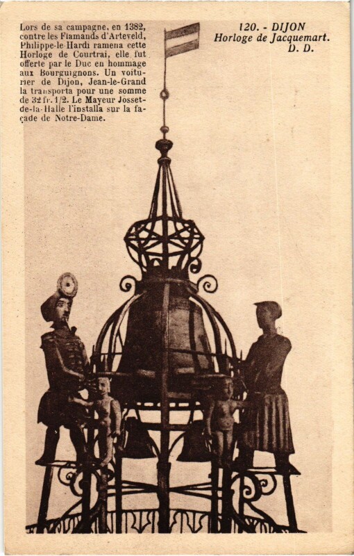 Carte postale ancienne Dijon Horloge de Jacquemart à Dijon