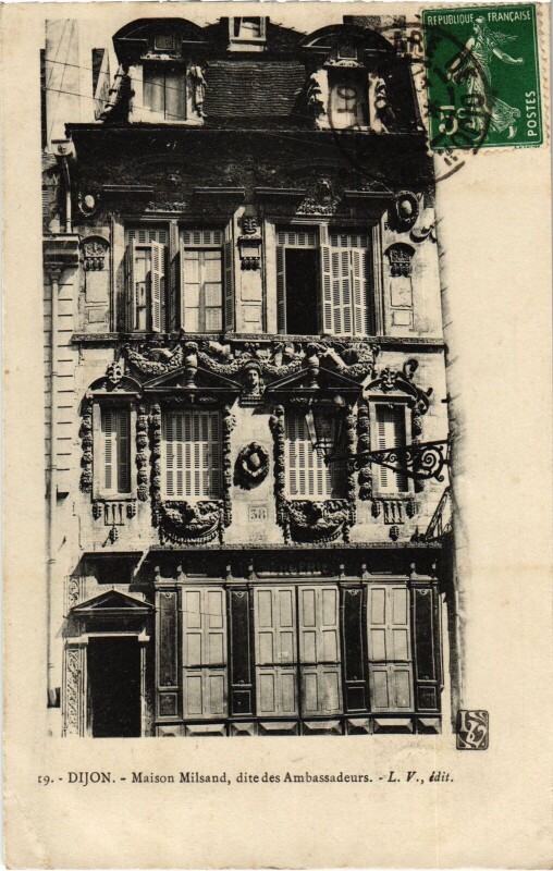 Carte postale ancienne Dijon Maison Milsand à Dijon