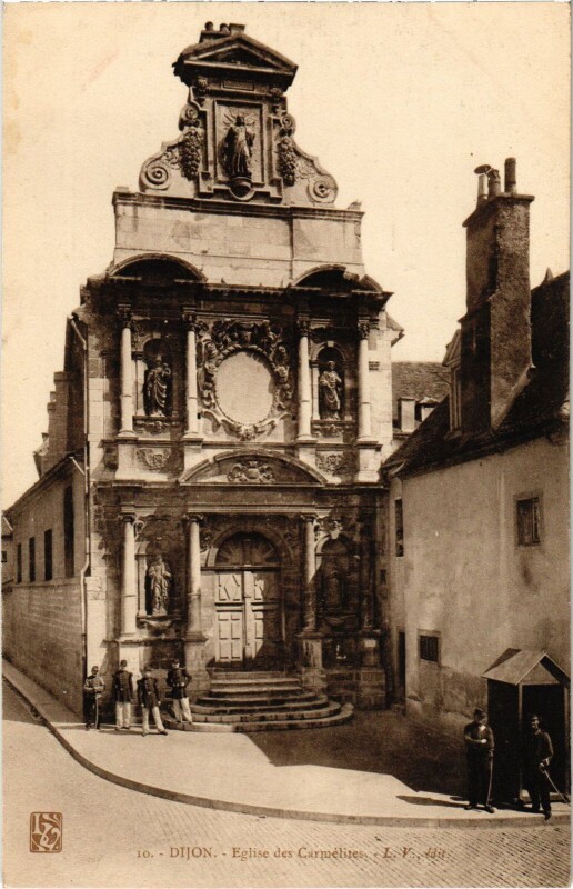 Carte postale ancienne Dijon Eglise des Carmelites à Dijon