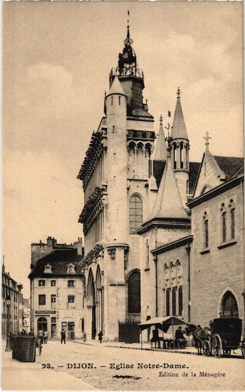 Carte postale ancienne Dijon Eglise Notre Dame à Dijon
