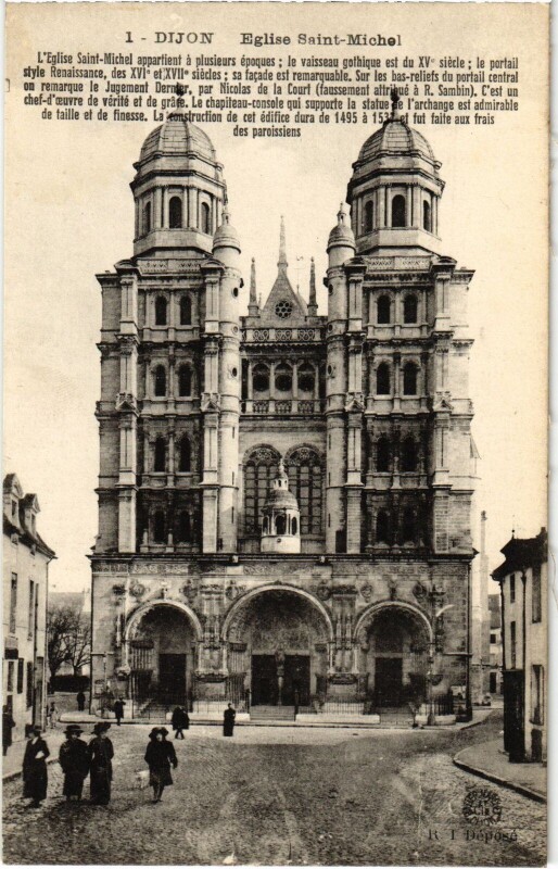 Carte postale ancienne Dijon Eglise Saint-Michel à Dijon