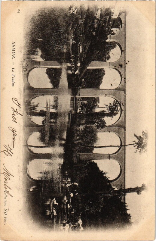 Carte postale ancienne Semur Le Viaduc