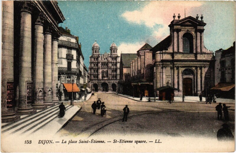 Carte postale ancienne Dijon Place Saint-Etienne à Dijon