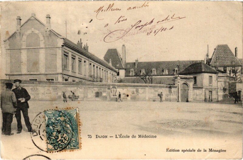 Carte postale ancienne Dijon Ecole de Medicine à Dijon